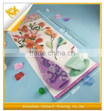 3D dimensional stickers decorative vase ejecting spent house movable paper fashion