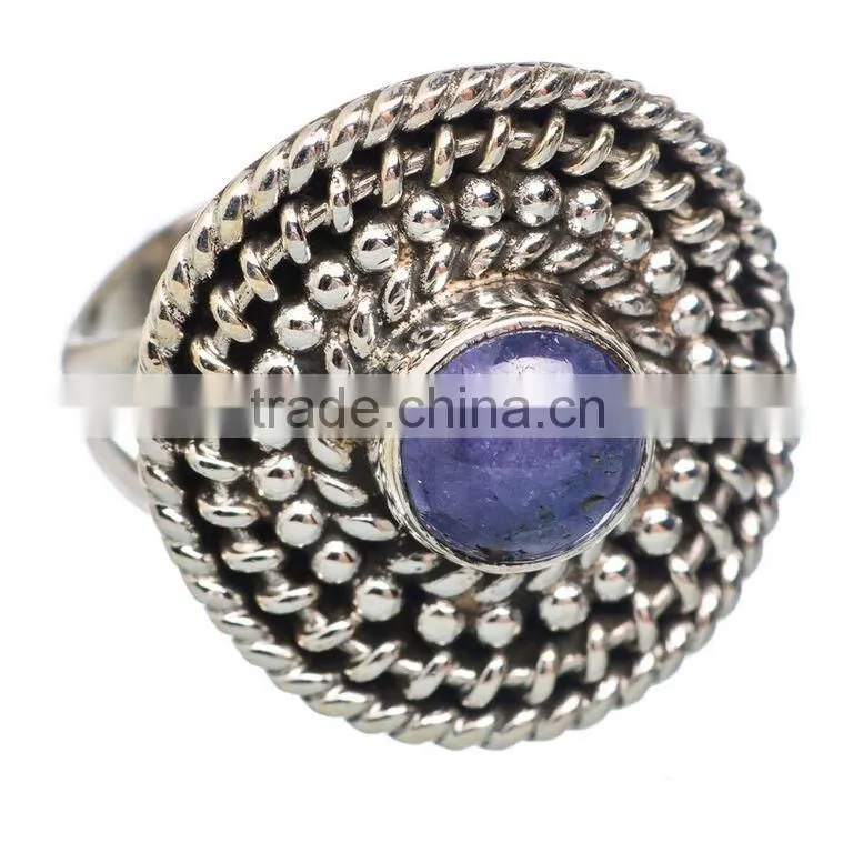 925 SLID STERLING FINE SILVER TANZANITE RING