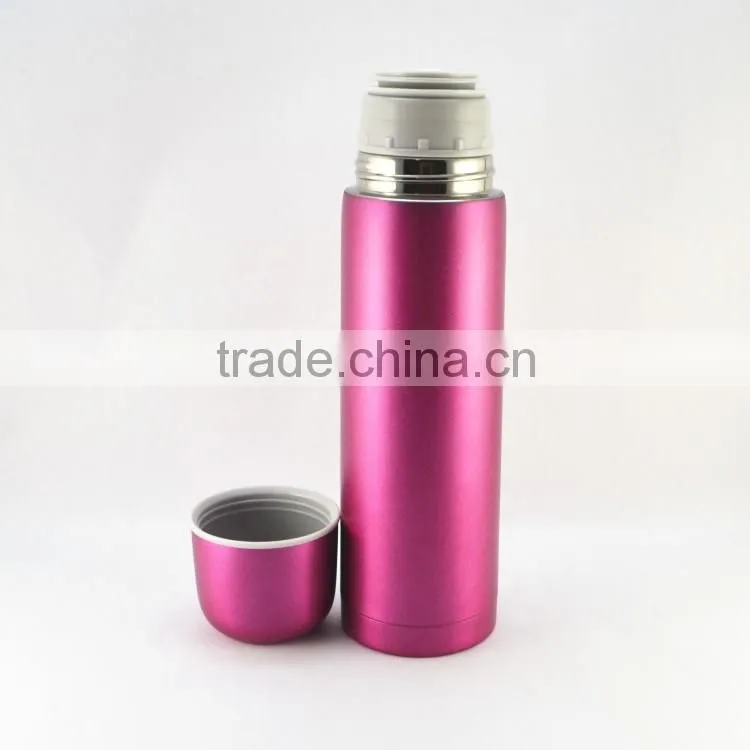 2016 Newly Hot Sale Concise Manufactured Double Wall Stainless Steel Vacuum Flask With Flastic Lid