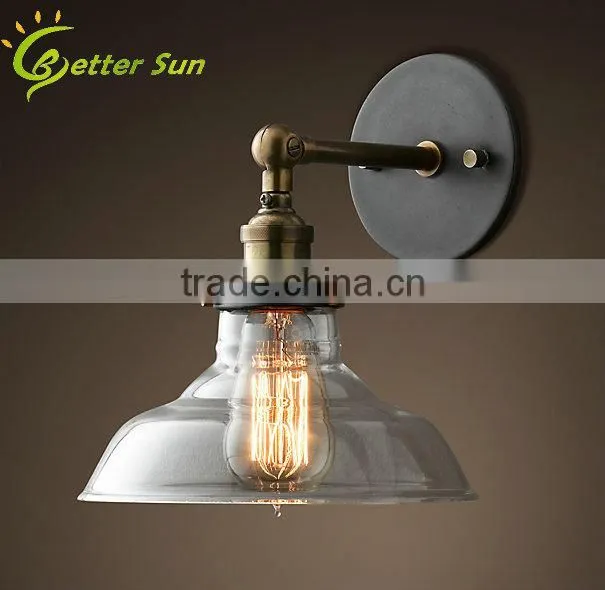 Aged Steel Edison Bulb Wall Light