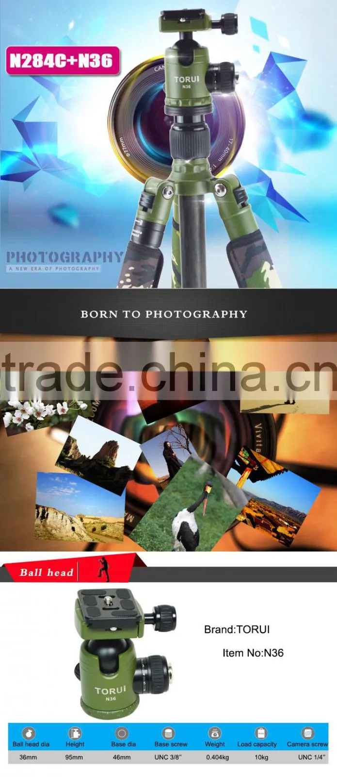 DSLR & Digital Camera Tripod applicable max tube lightweight digital accessories tripod with carbon fiber tube