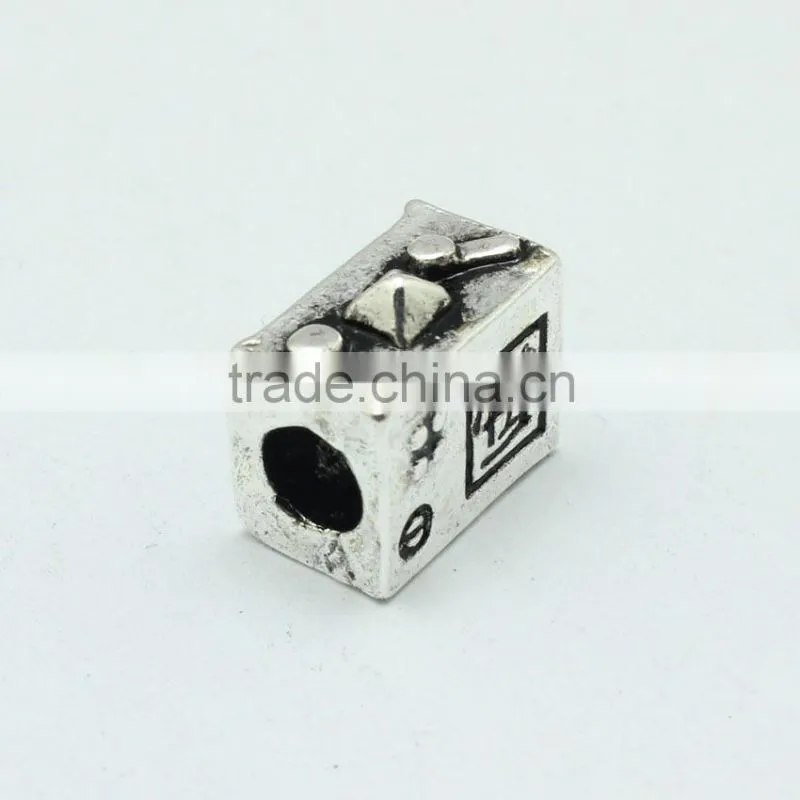 Wholesale 2015 New Style Camera Shape DIY Anti-silver Creative Bracelets Accessories Metal Zinc Alloy Beads with Holes