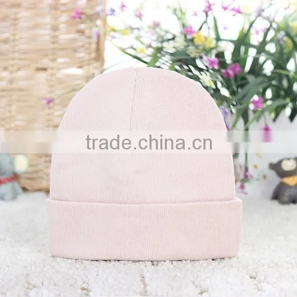 MZ-MS-037 high quality spring plain 100% cotton solid color baby hat
