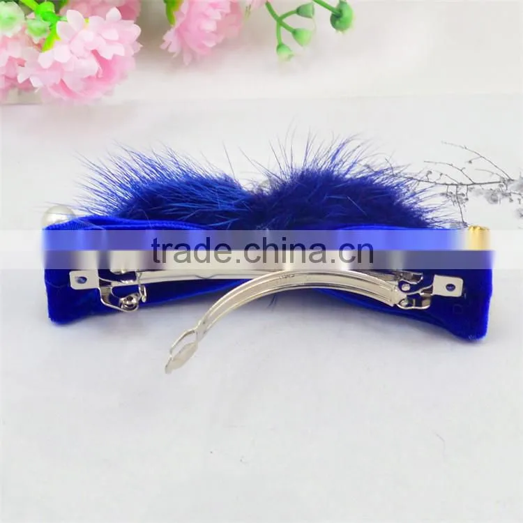 2015 New Fashion Luxury Hair Accesory Fur Hair Pins for Women