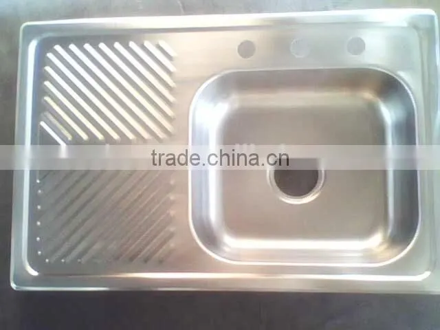 800x520mm single bowl stainless steel sink hot sale for south america satin finish inset