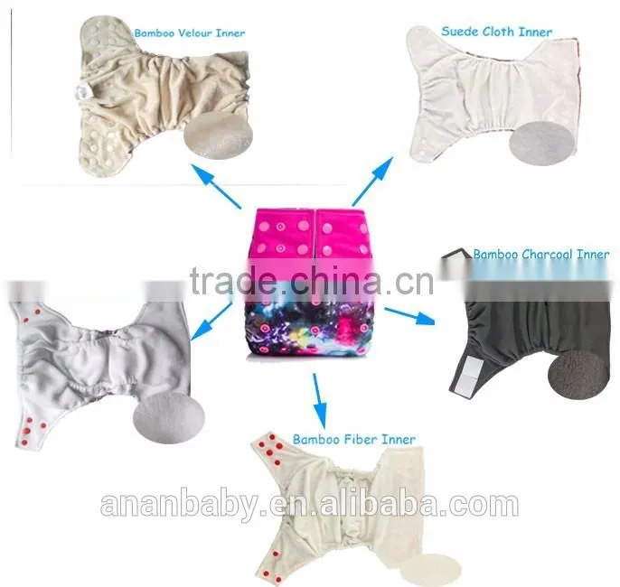 Reusable cloth babies diapers washable breathable OEM nappies wholesale