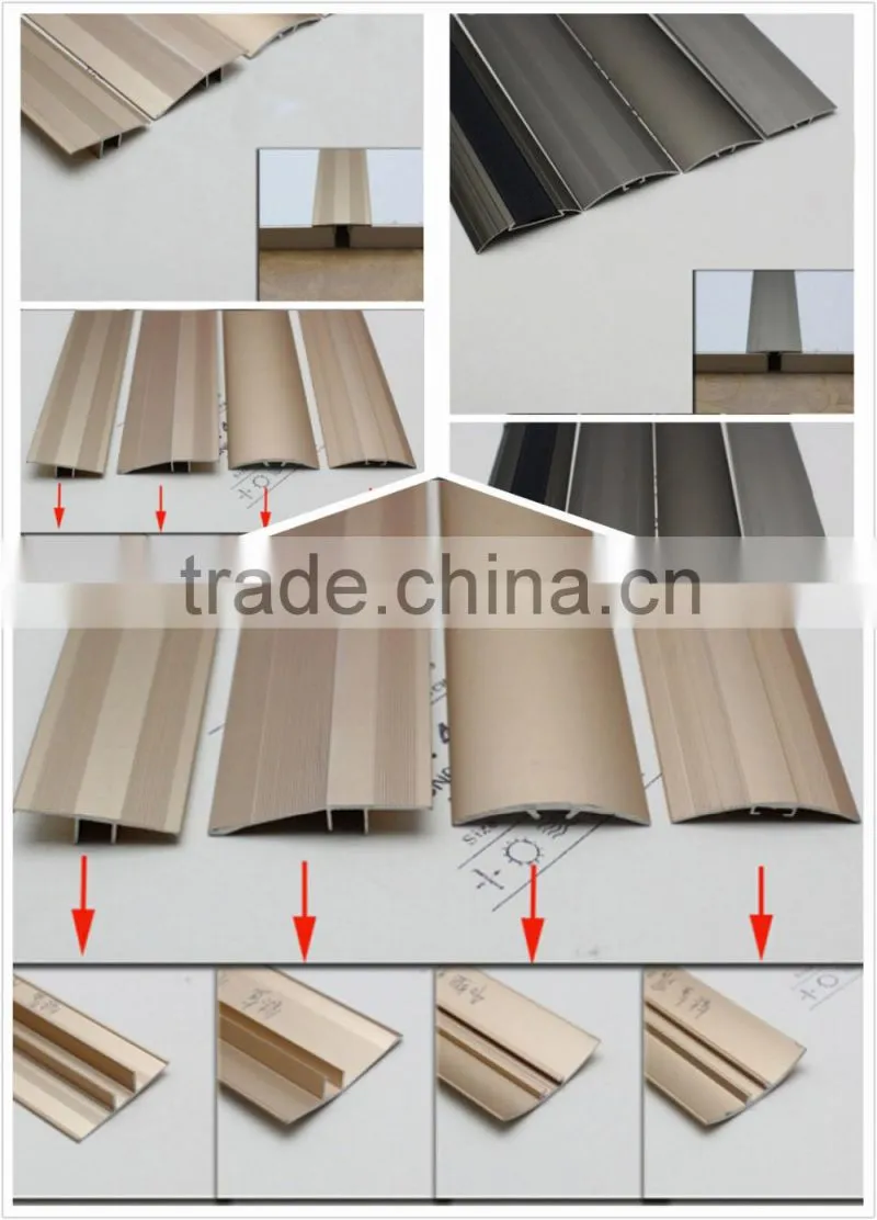 elegant looking aluminium wood grain floor trim floor transition cover strip