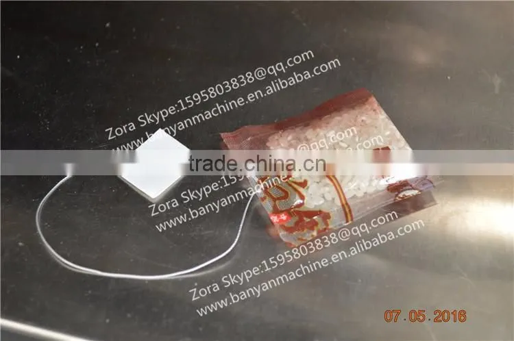 Automatic double filter small Tea bag packing machine price with thread and tag Shanghai Factory