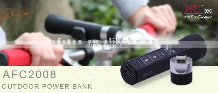 bicycle handsfree move power bank with bluetooth speaker torch