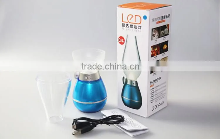 Traditional Blow Control USB Rechargeable Antique Cut Glass Oil Lamps / Best Promotional Gift and Traditional Meeting