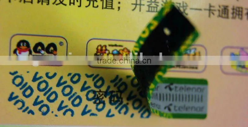 VOID label for cards