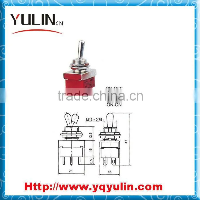 Best Quality 6Pins Solder Terminal 15Amp 250Vac ON-OFF Waterproof Toggle Switch