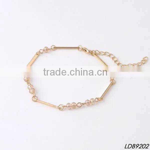 Gold Plated Clear Stone Pendant Bracelets