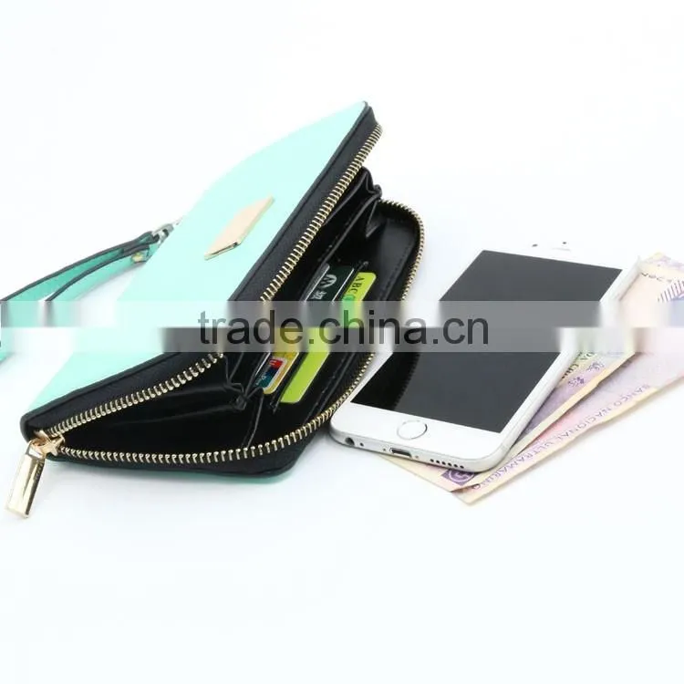 Wholesale PU leather women wallet female clutch wallet for phone 6