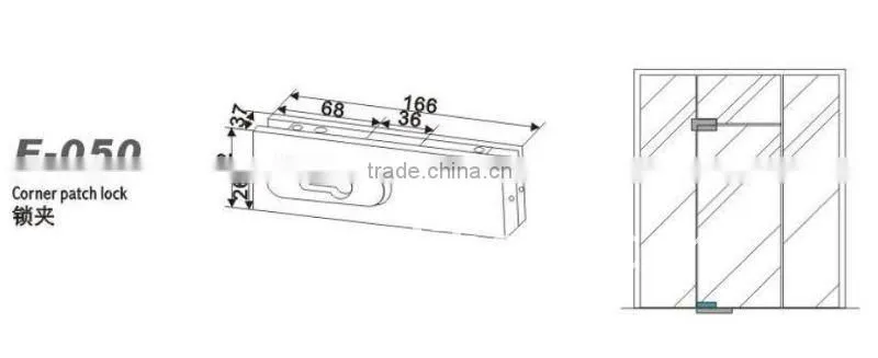 stainless steel glass clamp with lock for front door