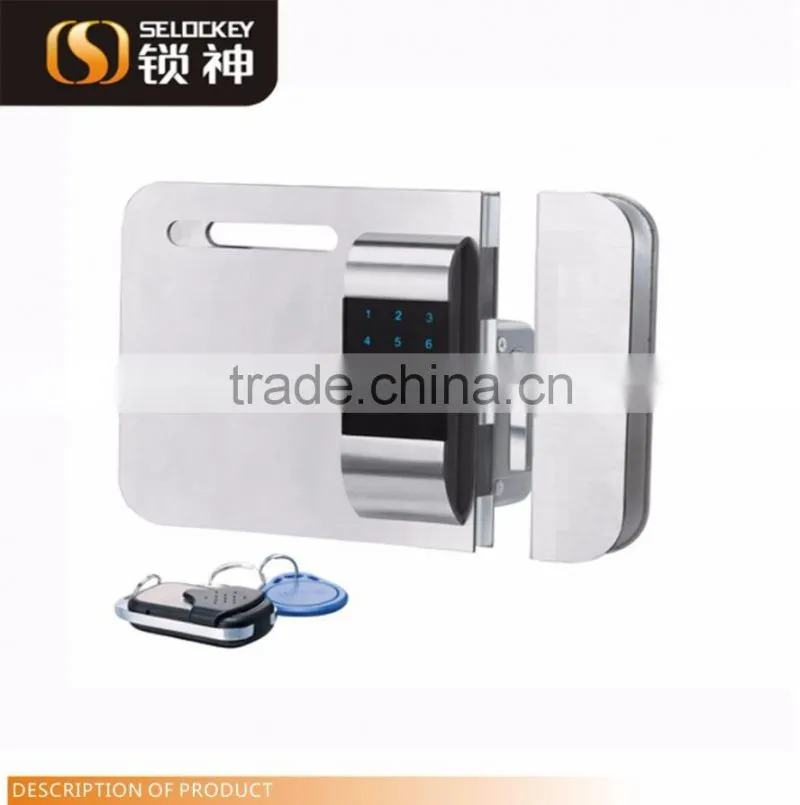 Hot sale!! Wireless glass door lock (with door side) with password and IC card to open (LY15CR2-11BM)