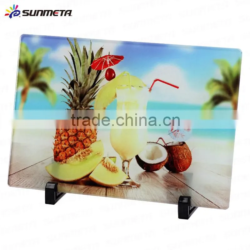 Sunmeta factory directly blank sublimation glass photo frame small cutting board BL--30