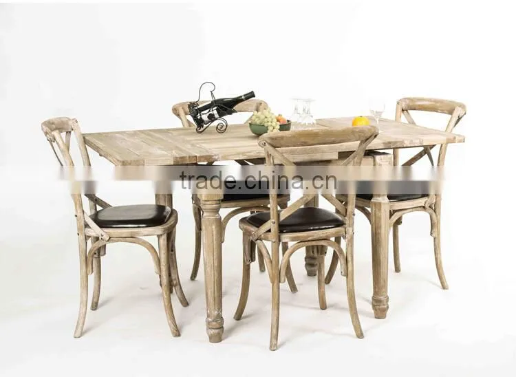 Antique style Solid oAk Wooden Dining Table /Extensible Conference Table (DT-515F-OAK,90CM)