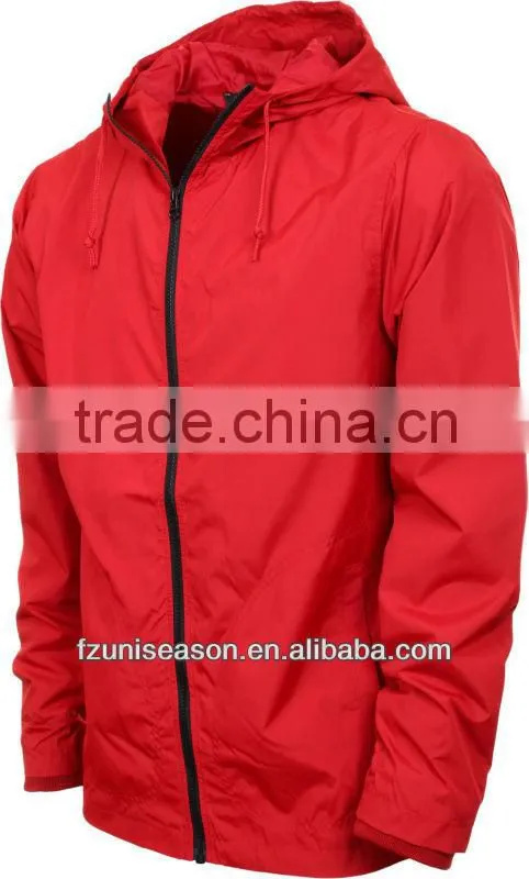 Waterproof foldable nylon windbreaker jacket men