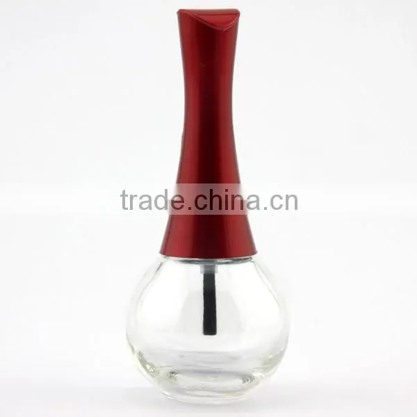 Newly custom clear glass empty nail polish bottle wholesale with brush and caps