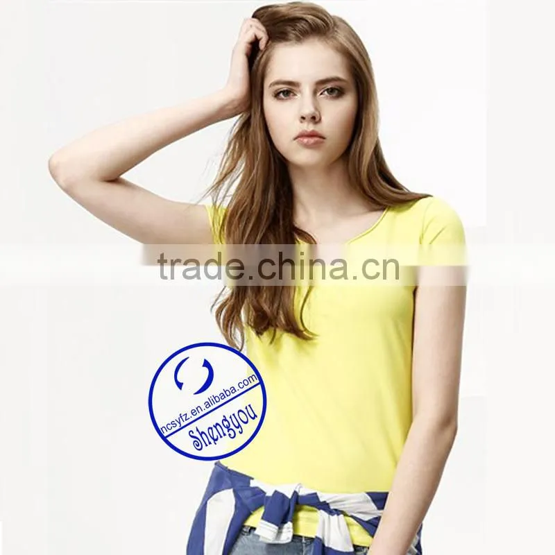 custom 100 viscose blank short sleeve t shirt women wholesale