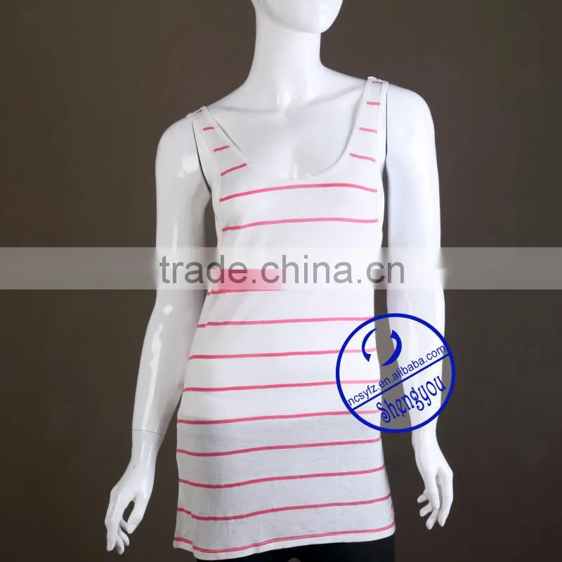 custom wholesale 100% viscose yarn dyed embroiederd womens tank top