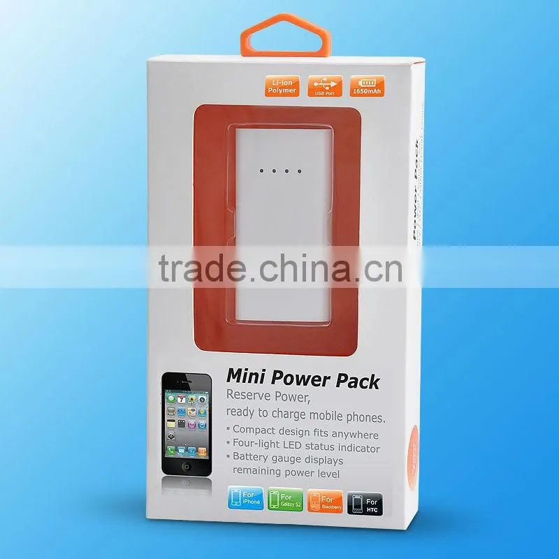 1650mAh mini power pack for smart phone