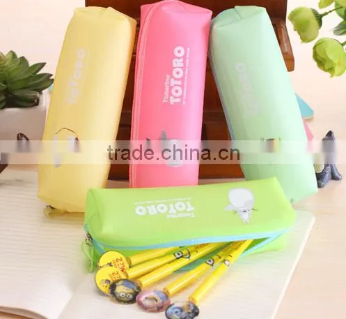 Promotion jelly candy silicone pencil case for girls