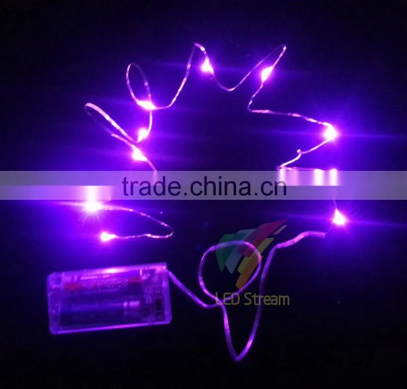2AA Battery Operated 3.3ft Silver color Copper Wire LED string holiday lights
