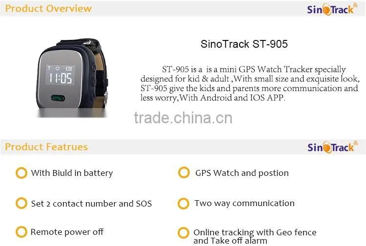 best quality smart gps adult watch tracker