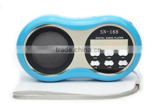 Robot-168 portable card speaker, speaker with TF/Micro SD card/USB disks,fm radio