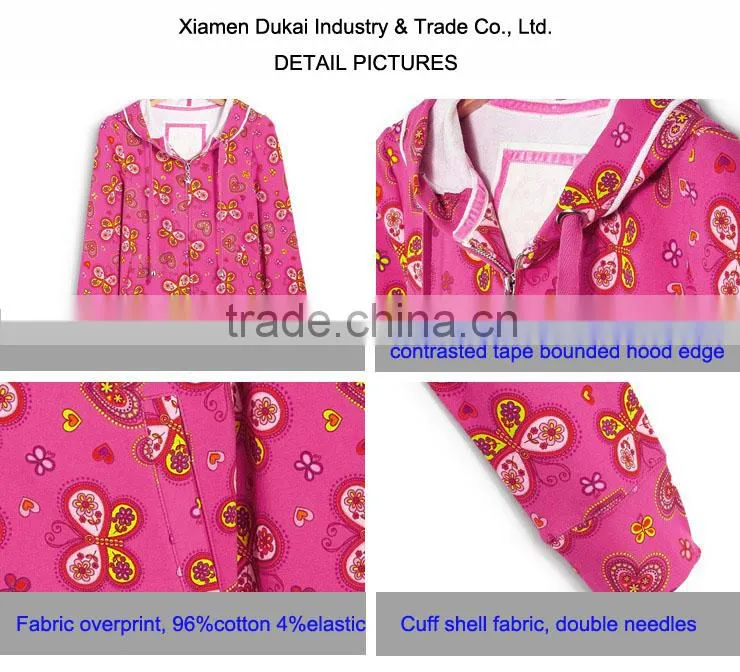 Girl's overprint track jacket, knit jacket, knitted wear