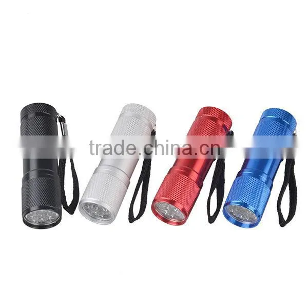 Best 9 LED Mini Aluminum Flashlight Torch for Promotion