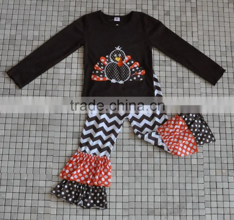 trendy western baby turkey thanksgiivng boutique with polka dots