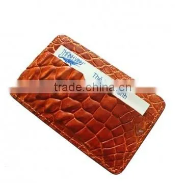 Crocodile leather card clip wallet SCRCW-001