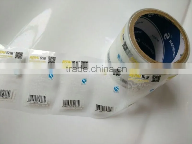 professional custom design self adhesive transparent PET label