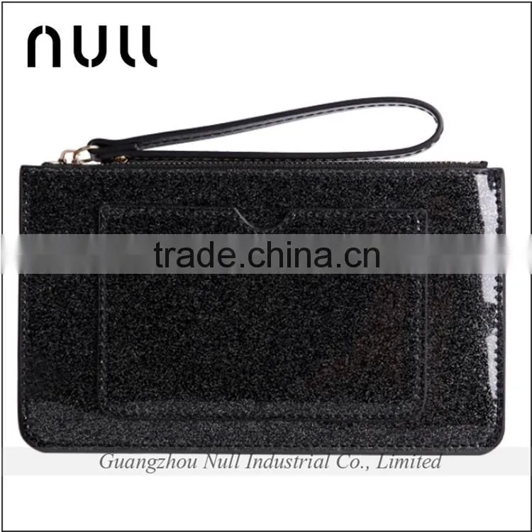 Hot Selling Candy Colorful Patent Leather Outside Pocket Zipper PU Wallet for Girl