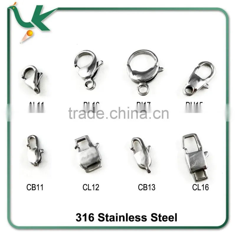 Wholesale 316 Stainless steel Lobster clasps
