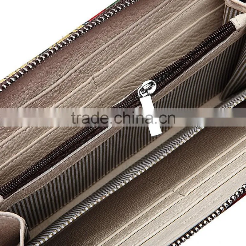 Wholesale dongguan factory lovely girs long wallet with cartoon pattern printing