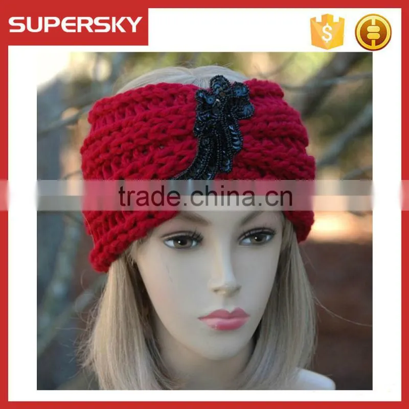 V-147Crochet hand knitted ear warmer head band camouflage headband/knitted headband/yoga headband