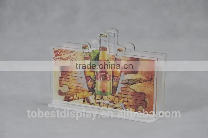 Newest beauty designed acrylic menu stand, acrylic menu holder
