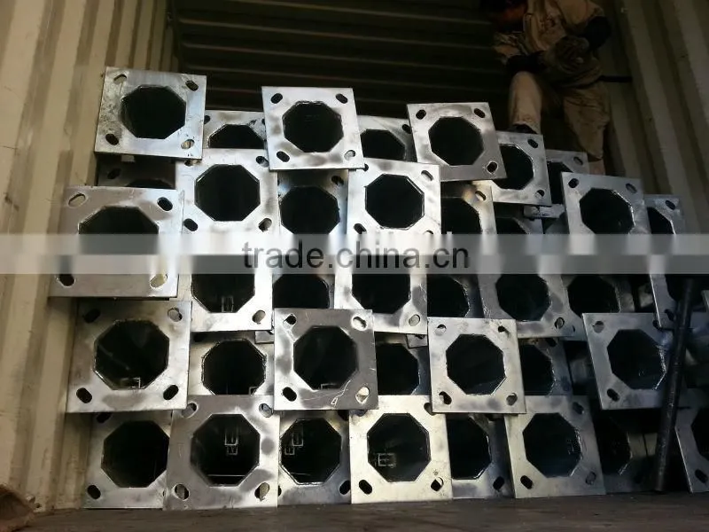 black steel octagonal pole