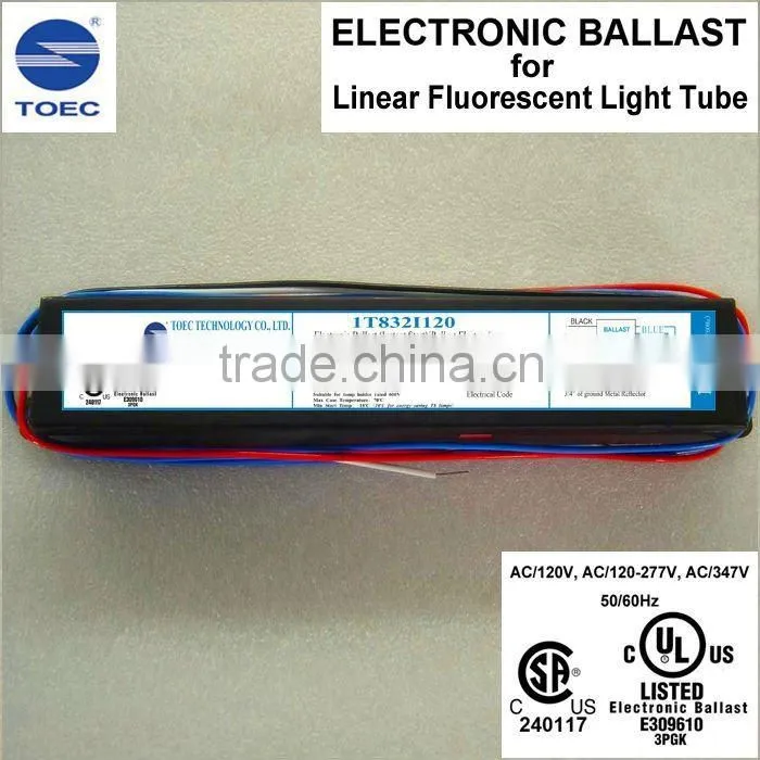 T8 32W Electronic Ballast, High Power Factor ,5-year Warranty , cULus and CSA Certificated