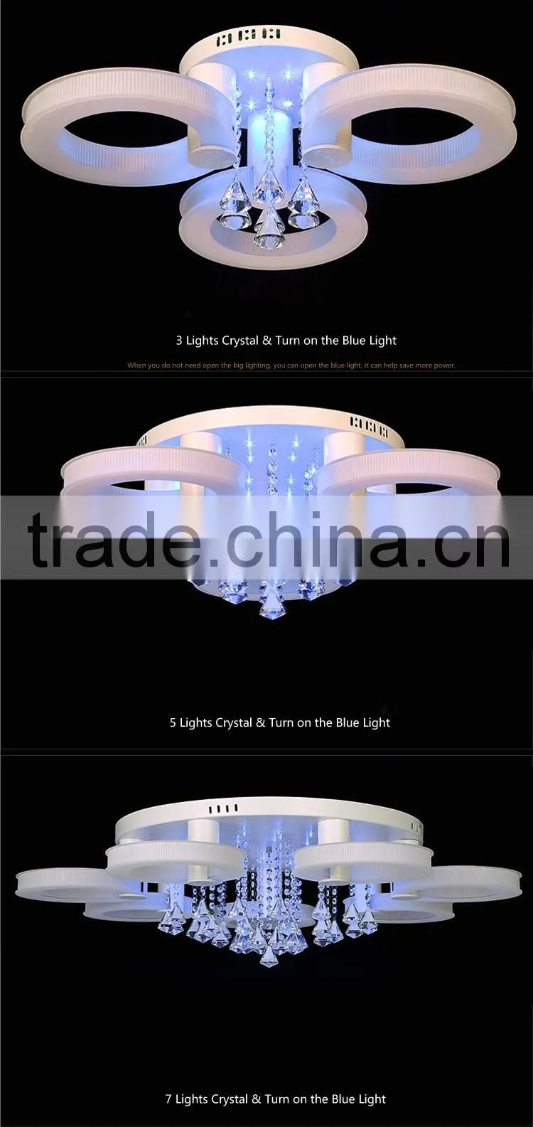 Elegant Ceiling Lights for Restaurant 5 Lights 220V Crystal Ceiling Lamp