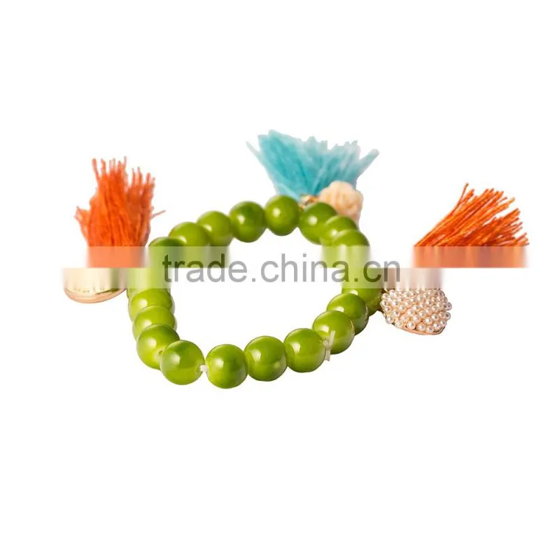 Free sample 2016 new design tassel handmade charm bracelet