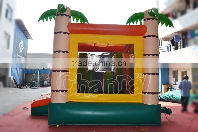 Factory direct inflatable slide,inflatable combo ,inflatable jumping bouncer with palm tree