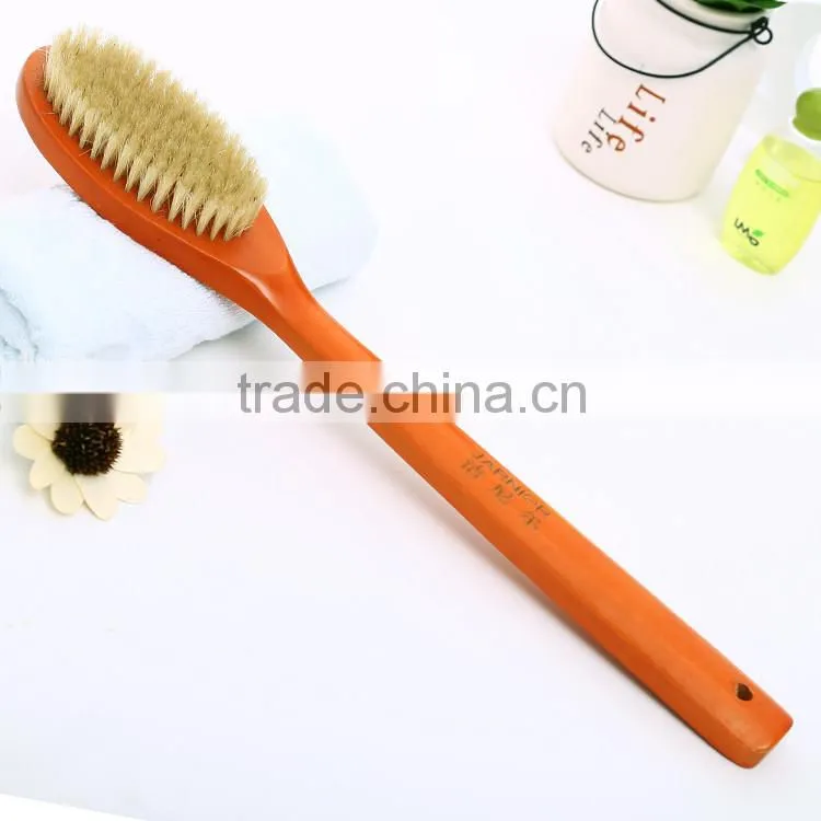 High quality long handle wooden dry skin exfoliating body brush