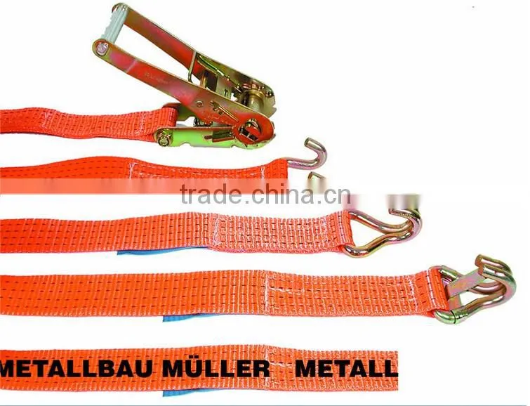 Ratchet tie down strap with S hook