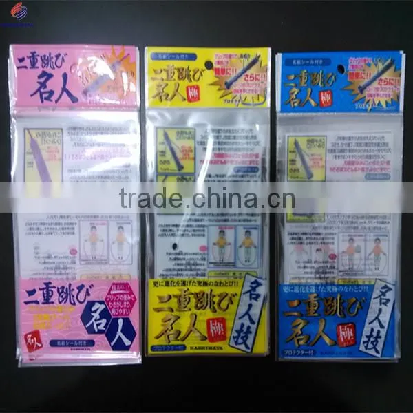 Custom plastic opp printed header poly bag with self adhesive tape and round hole