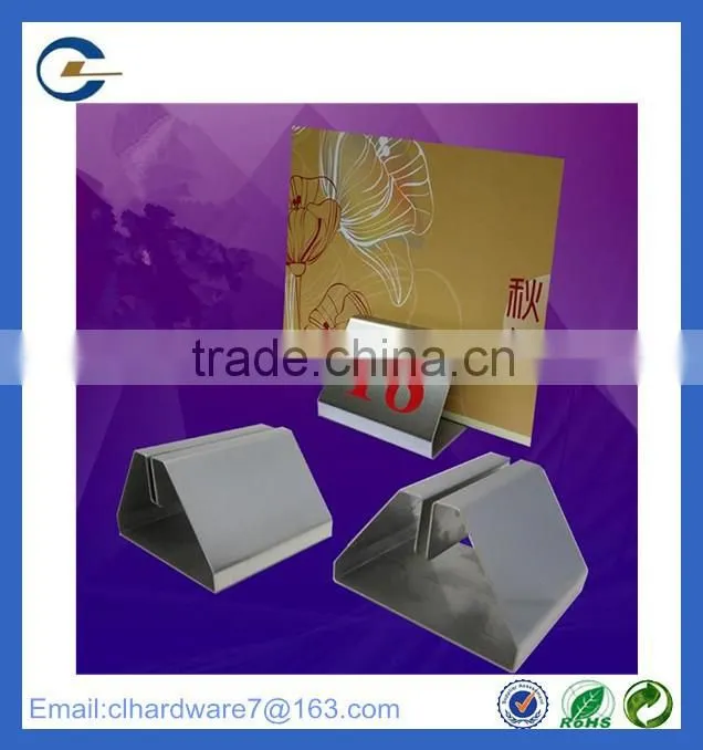New design custom stainless steel table number holder